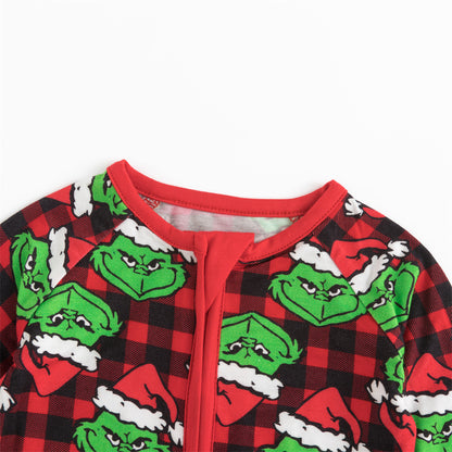 Christmas Green Face Red Bamboo Zippy