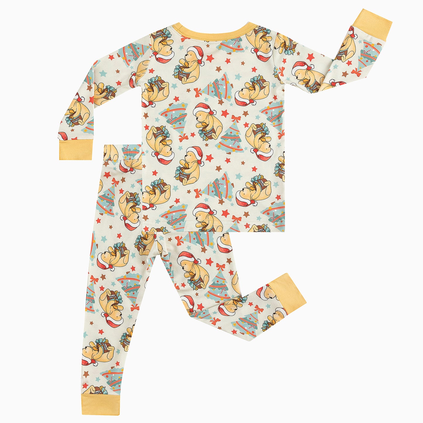 Christmas Tree Bear Kids Bamboo Two-Piece Pajama Set
