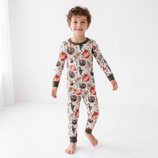 Christmas Tree Green Guy Two-Piece Bamboo Viscose Pajama Set