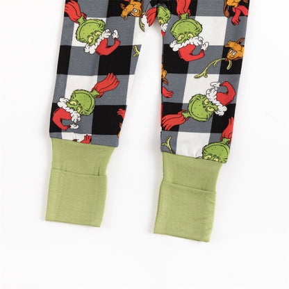 Christmas Green Guy Plaid Baby Bamboo Zippy Sleeper