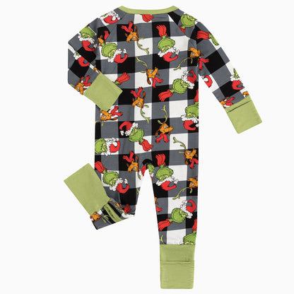 Christmas Green Guy Plaid Baby Bamboo Zippy Sleeper