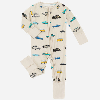 Car Print Bamboo Baby Zippy Pajama