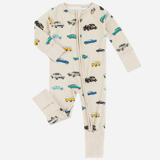 Car Print Bamboo Baby Zippy Pajama