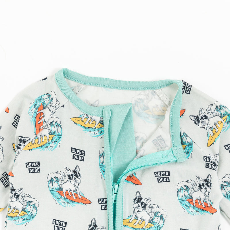 Puppy On Skateboard Pattern Bamboo Zippy