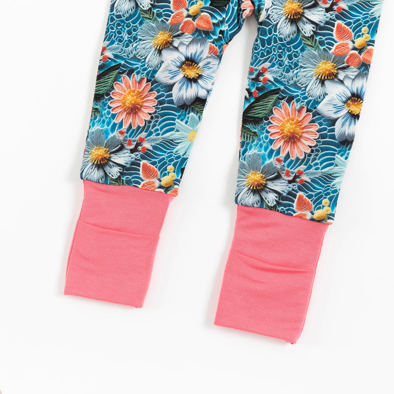 Groovy Garden Bamboo Zipper Girl Onesie