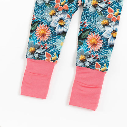 Groovy Garden Bamboo Zipper Girl Onesie