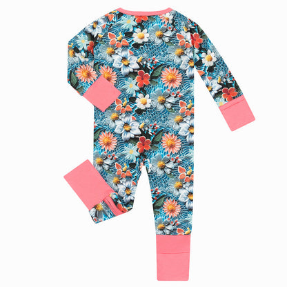 Groovy Garden Bamboo Zipper Girl Onesie