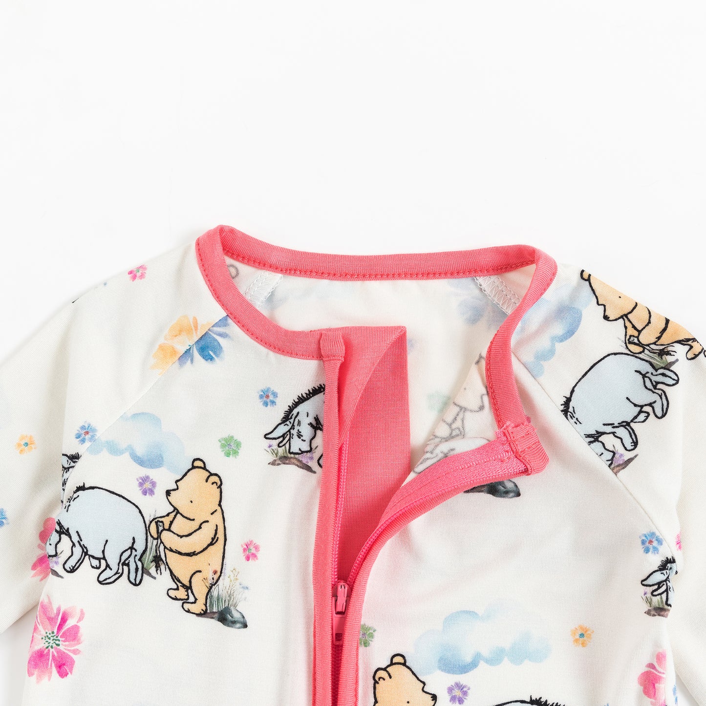 Cartoon Bears & Donkeys Pattern Bamboo Zipper Pajamas
