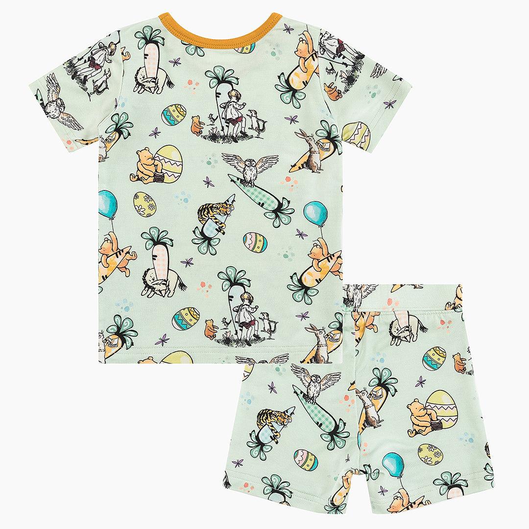 Ensemble short en bambou pour enfants avec œufs de Pâques et ours