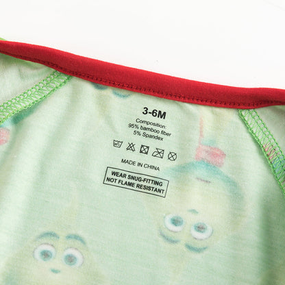 Christmas 3D Green Face Bamboo Zip Romper