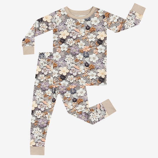 Snakeskin Flowers Bamboo Kid Two-piece Pajama Set