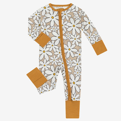 White Flower Bamboo Baby Zippy Pajama