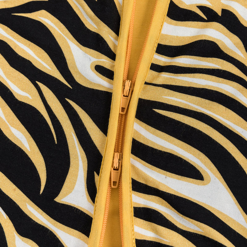 Cute Tiger Pattern Baby Bamboo Zippered Romper