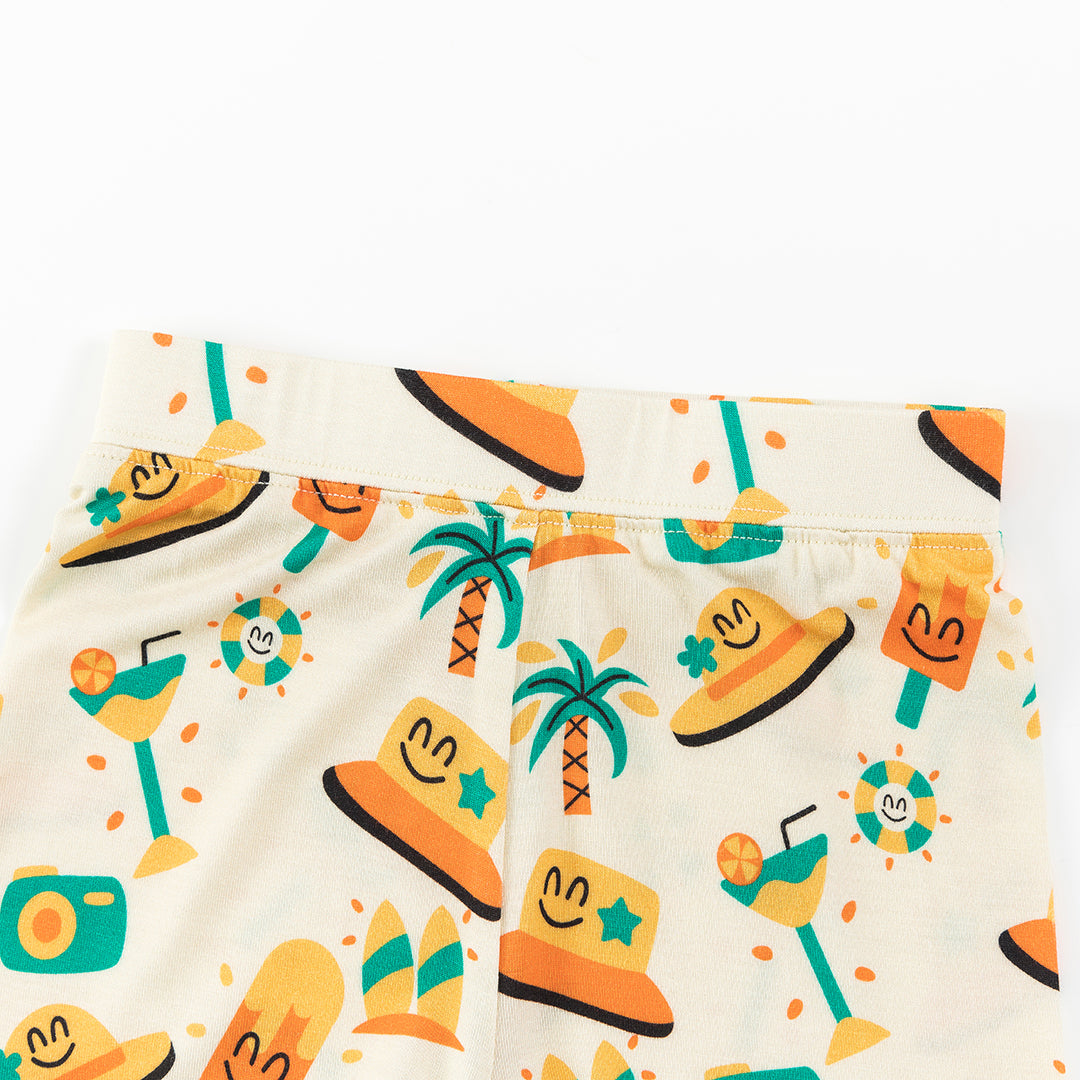 Ice cream drink print Bamboo Summer Pajama Shorts Set