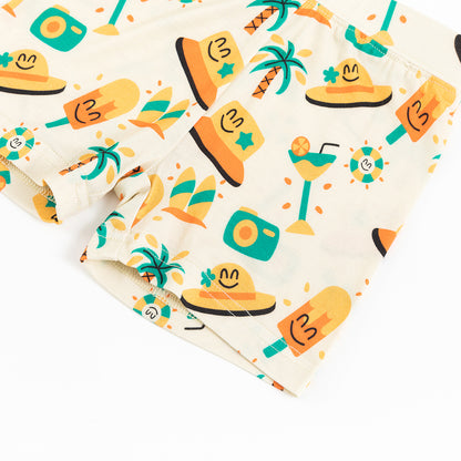 Ice cream drink print Bamboo Summer Pajama Shorts Set