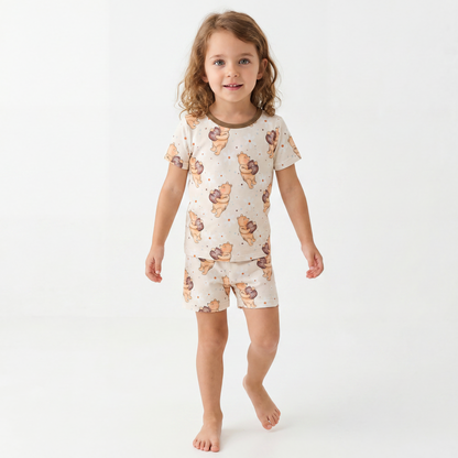 Nordic Dreams Grass Green Pattern Bamboo Summer Pyjama Shorts