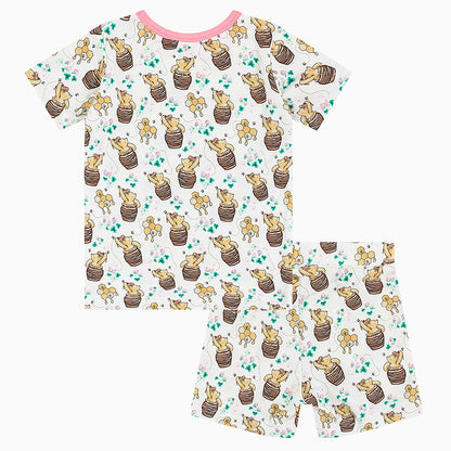 Bamboo Fiber Toddler Kid's Cartoon Bear & Honey Bath Pattern 2pcs Set