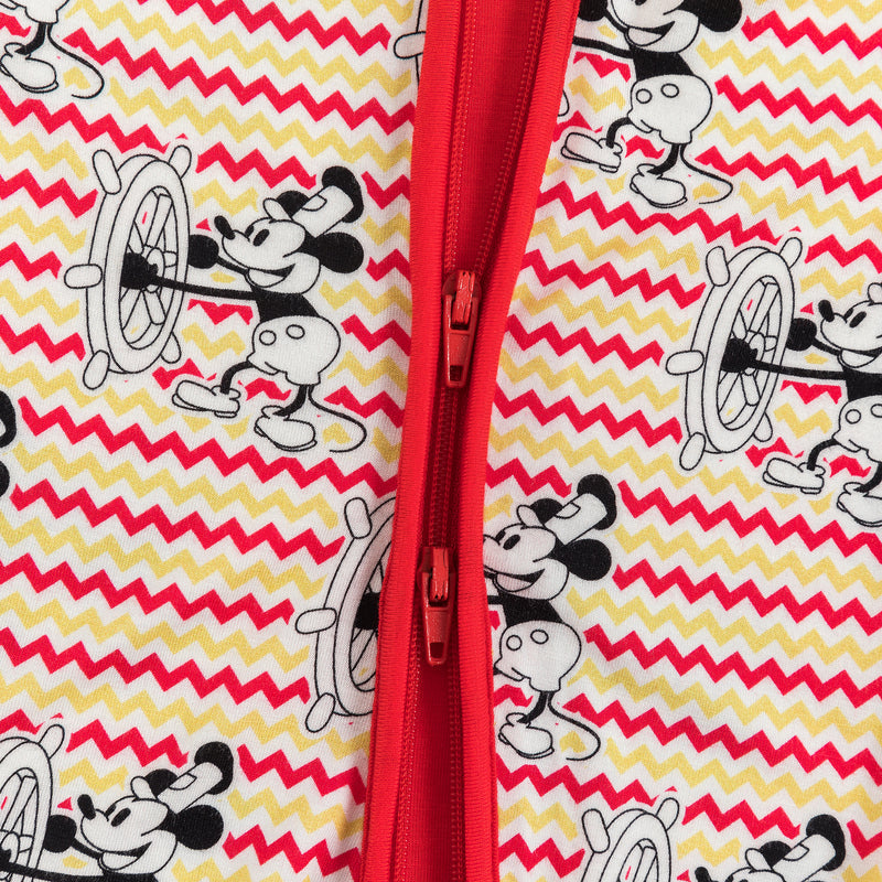 Cartoon Mouse Stripes Pattern Bamboo Zipper Pajamas