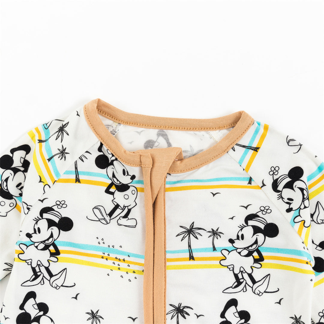 Mouse Palm Tree Bamboo Baby Zippy Pajama