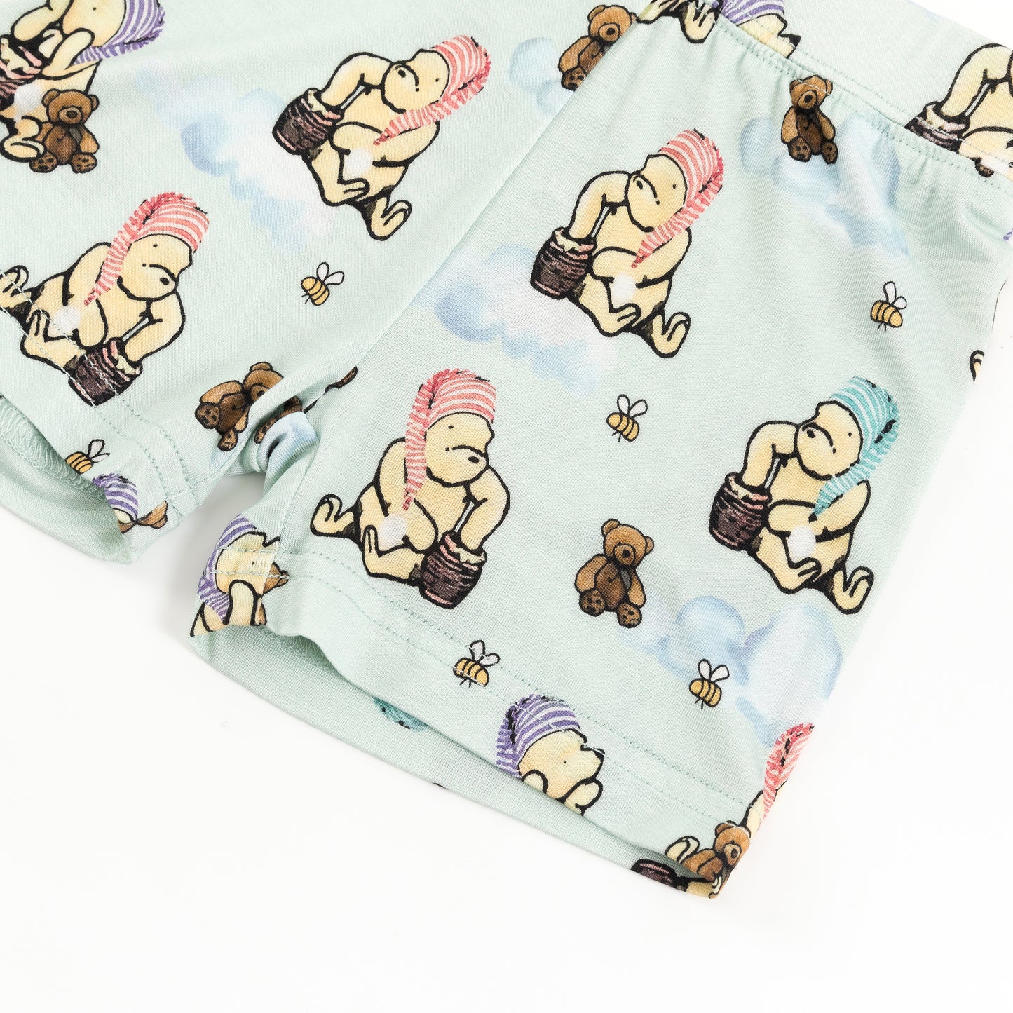 Bamboo fiber fabric cartoon hat bear short-sleeved set