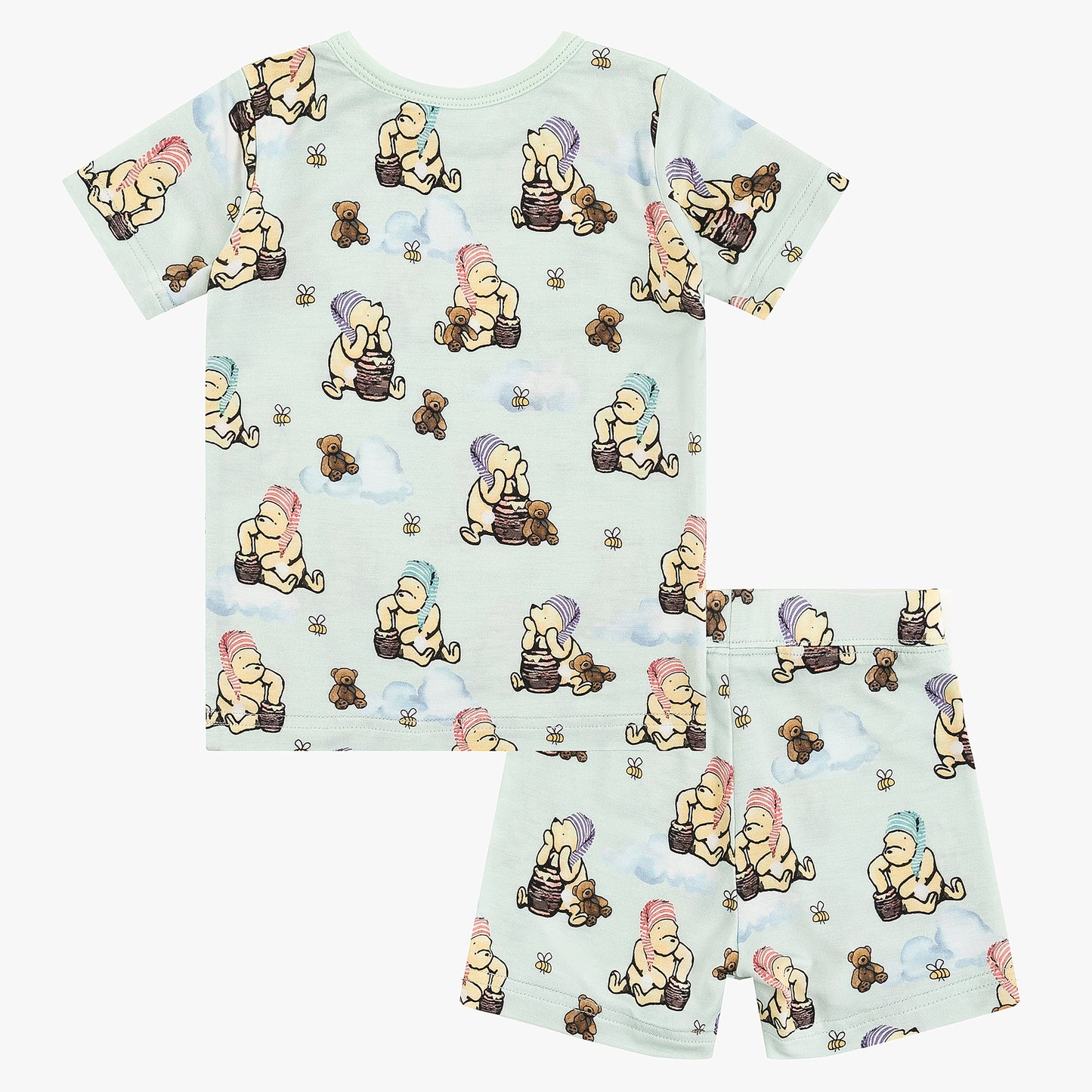 Bamboo fiber fabric cartoon hat bear short-sleeved set