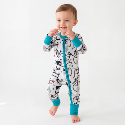 Cartoon Mouse and Music Print Bamboo Zippered Sleeper