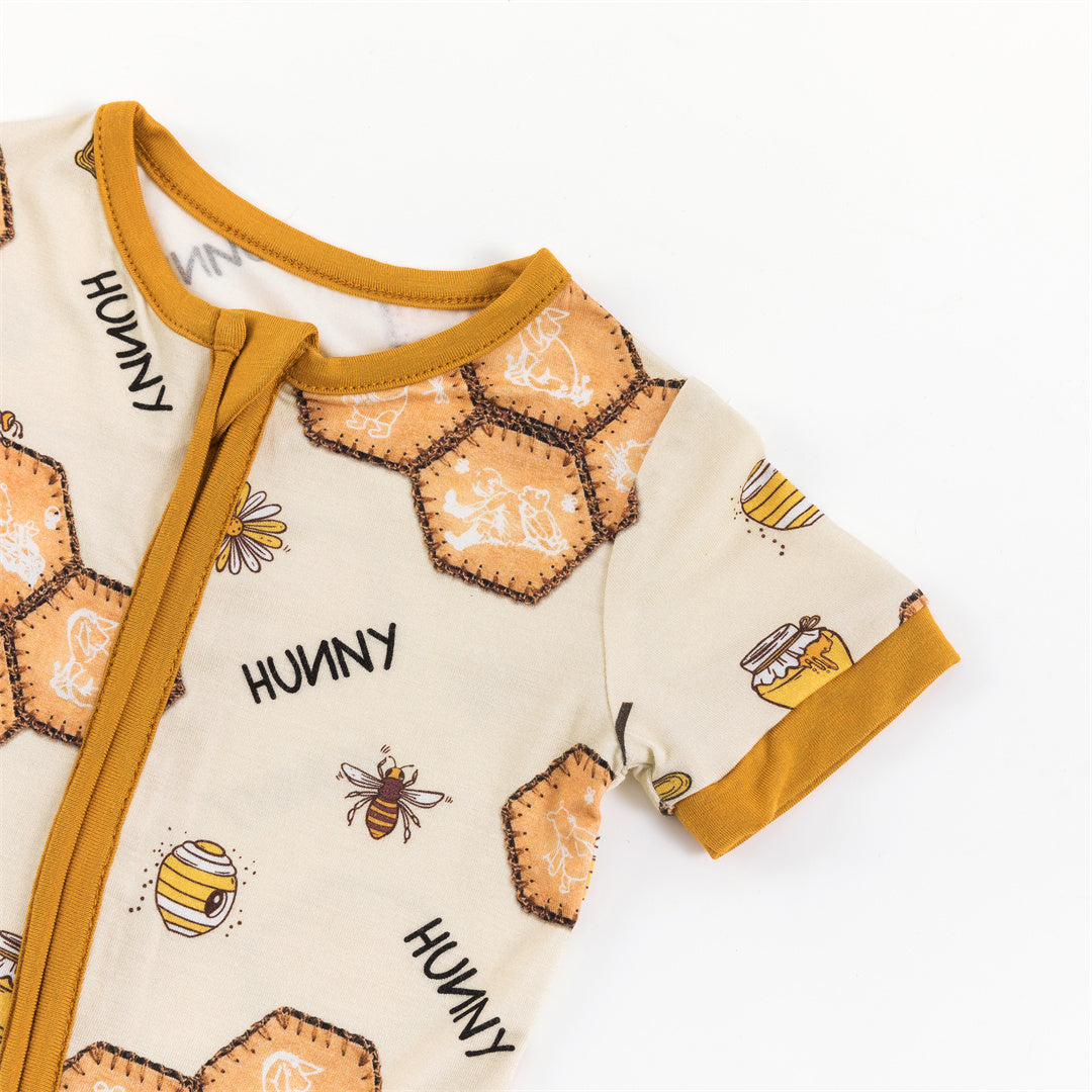 Miozing Honey Sweet Bee Bamboo Baby Shortie Romper