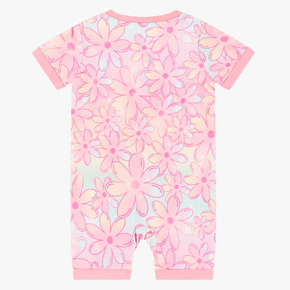 Gradient Flower Bamboo Baby Short Zippy Pajama