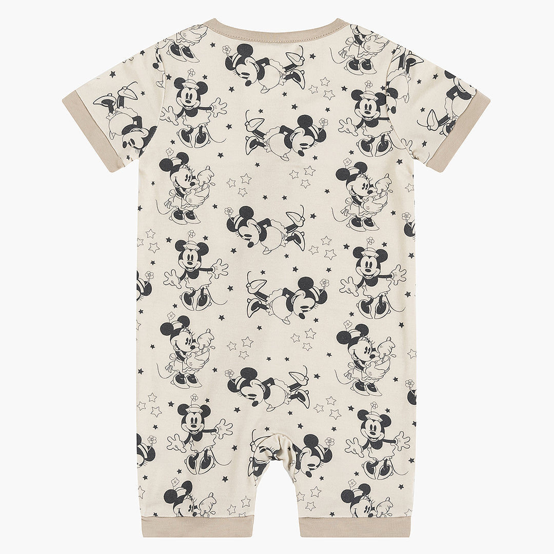 Cartoon Mouse Star Print Bamboo Short Romper