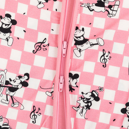 Pink Plaid Mouse Bamboo Short Romper