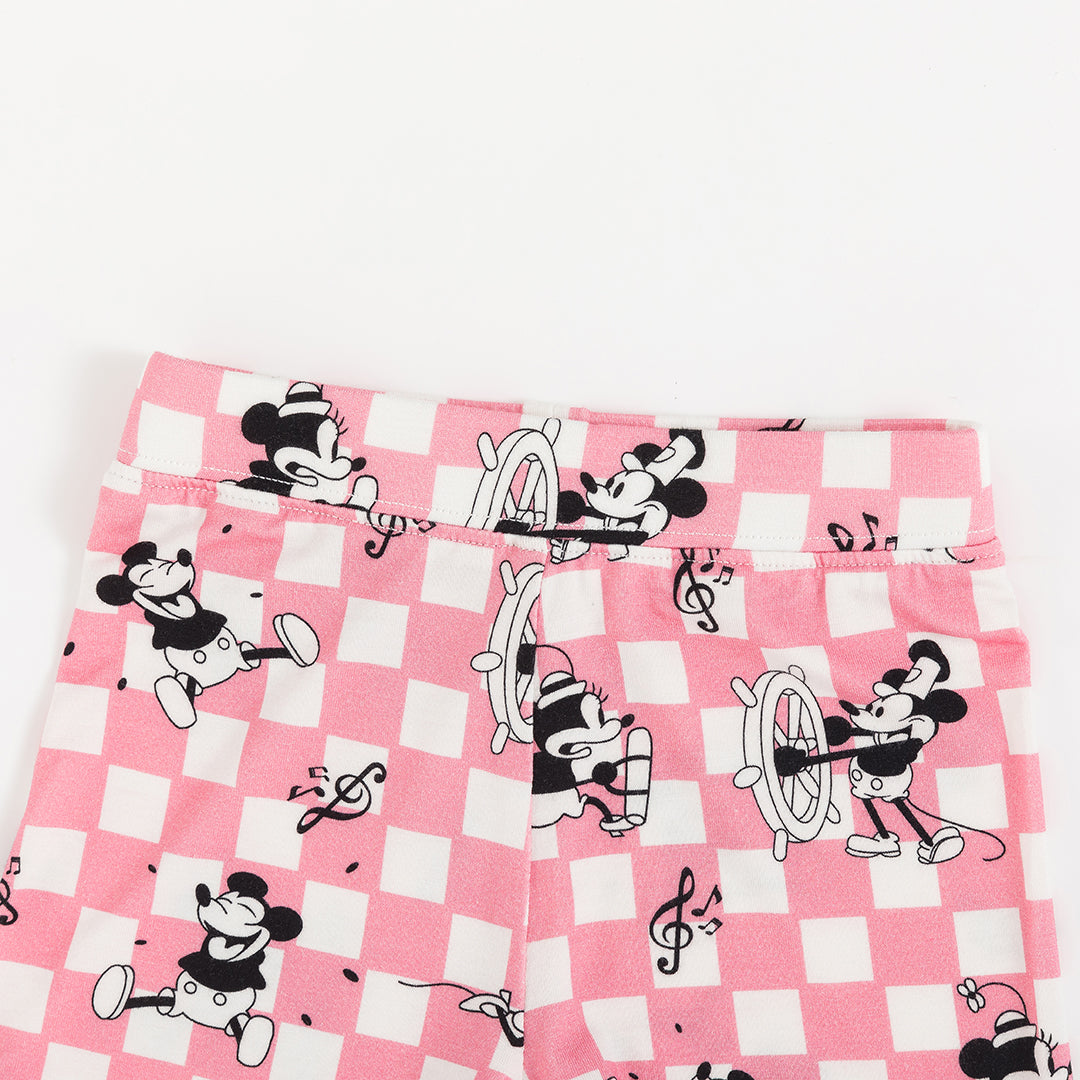 Pink Plaid Mouse Two-piece Bamboo Summer Short Sleeve Set