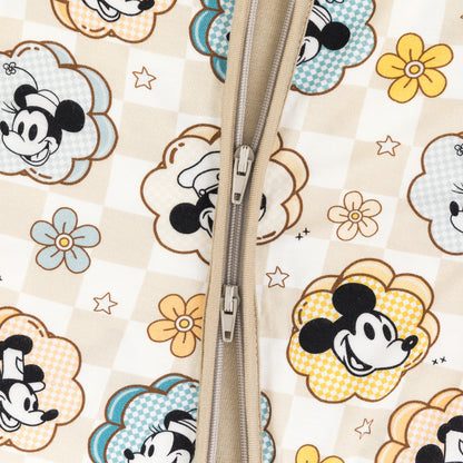 Pastel Floral Mouse Grid Print Bamboo Shorty Romper