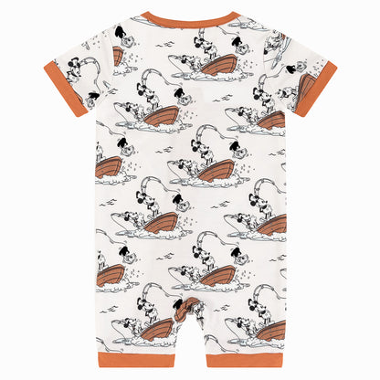 Cartoon Mouse Pattern Shorty Bamboo Viscose Zippy