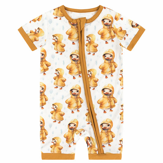 Yellow Duck Bamboo Short Bamboo Zippy Baby Romper