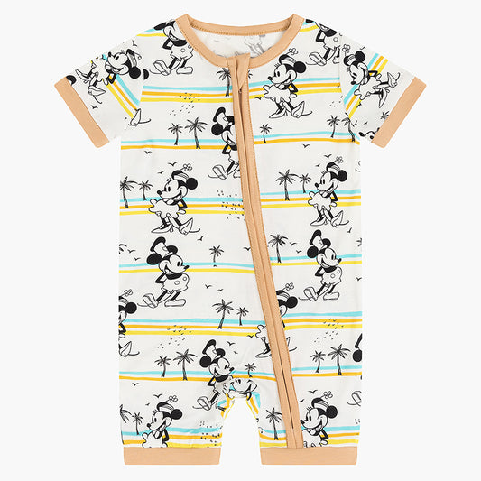 Mouse Palm Tree Bamboo Baby Short Zippy Pajama