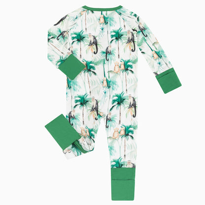 Long-Tailed Monkey Tree Bamboo Baby Zippy Pajama