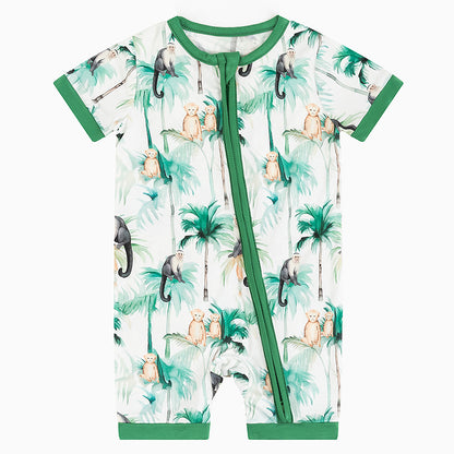 Monkey In The Tree Bamboo Shorty Romper