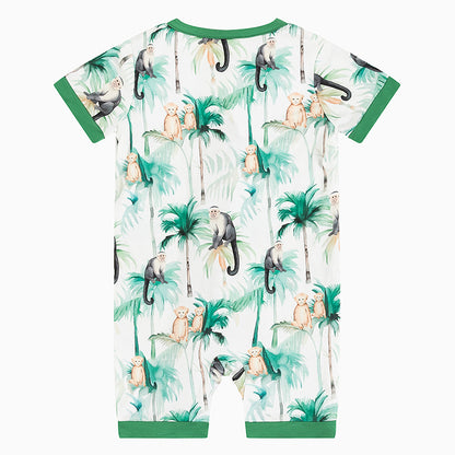 Monkey In The Tree Bamboo Shorty Romper