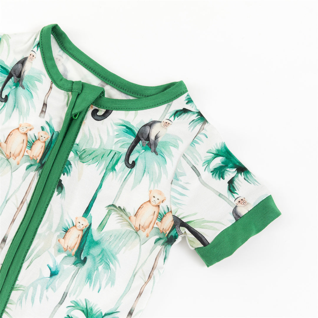 Monkey In The Tree Bamboo Shorty Romper