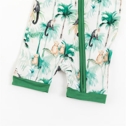 Monkey In The Tree Bamboo Shorty Romper