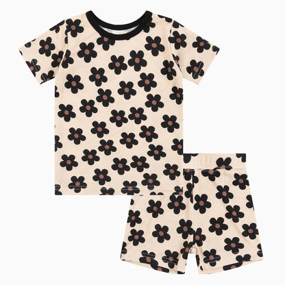 Daisy Black Bamboo Baby Short Pajama Sets