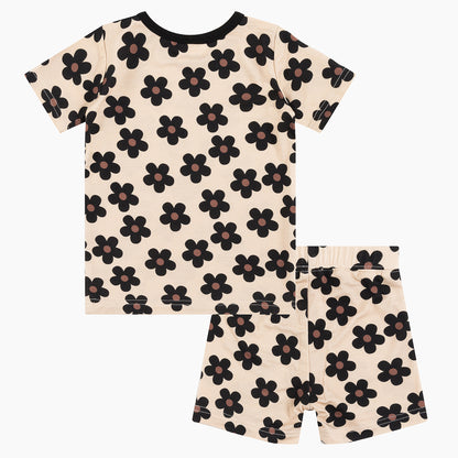 Daisy Black Bamboo Baby Short Pajama Sets