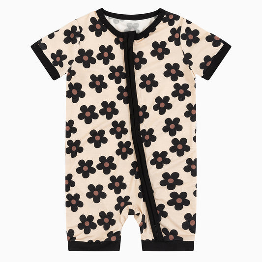 Daisy Black Bamboo Baby Short Zippy Pajama