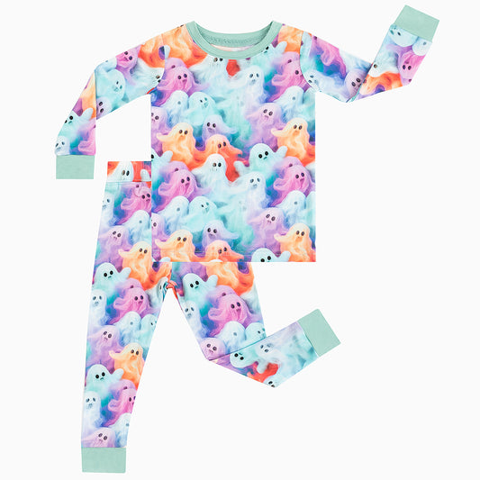 Halloween Rainbow Ghost Bamboo Long Sleeve Pajama Set