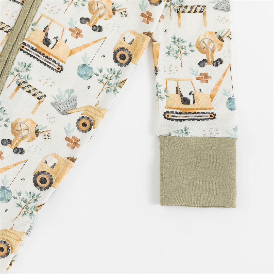 Pyjama zippé en bambou pour bébé Crane Trees