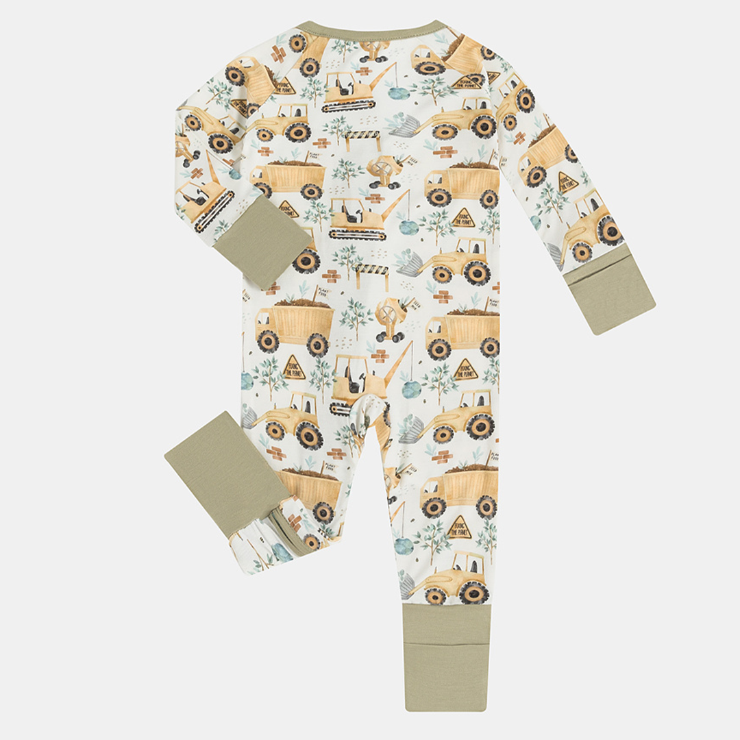 Pyjama zippé en bambou pour bébé Crane Trees