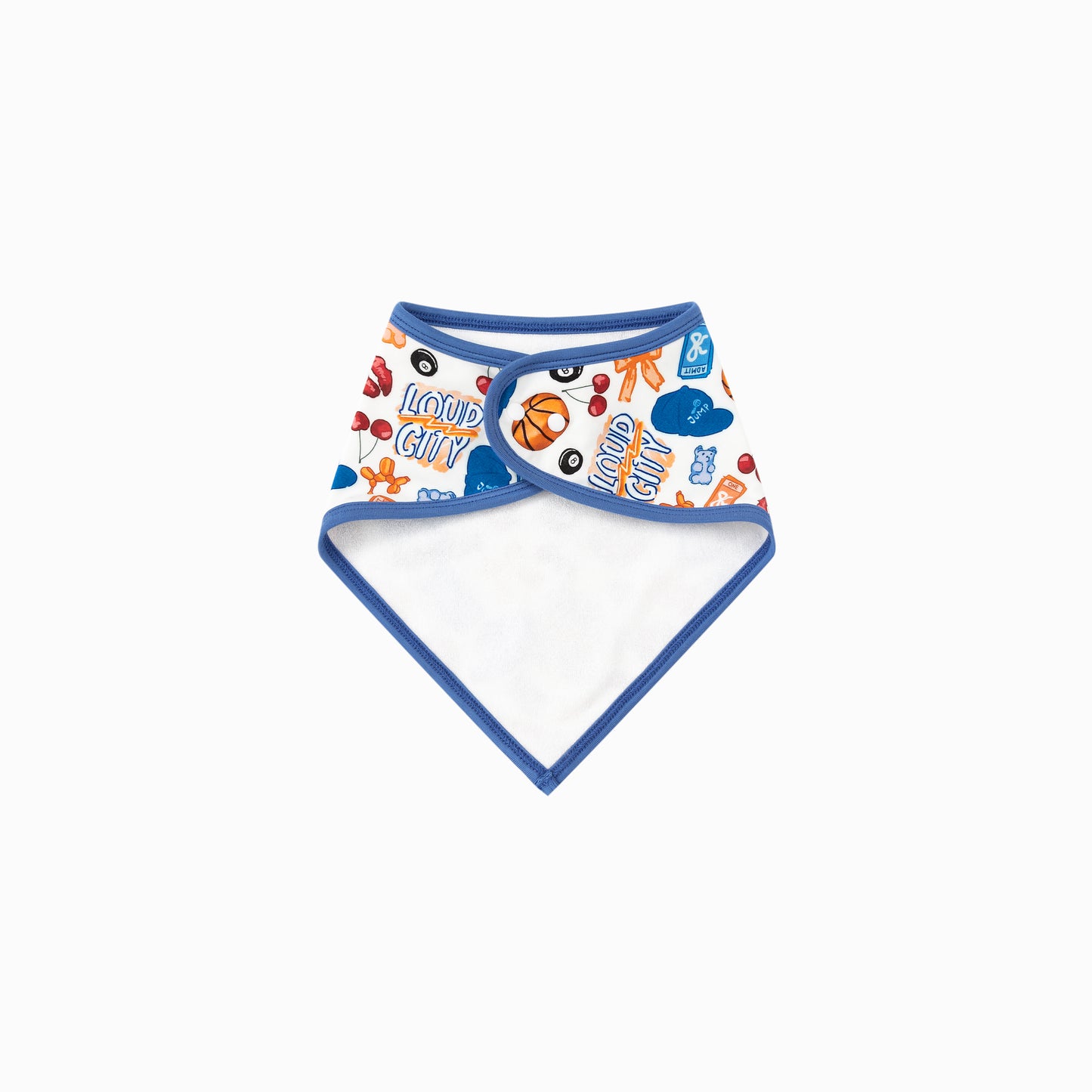 Playful Sports and Sweet Bow Lip Blue Bamboo Baby Bib