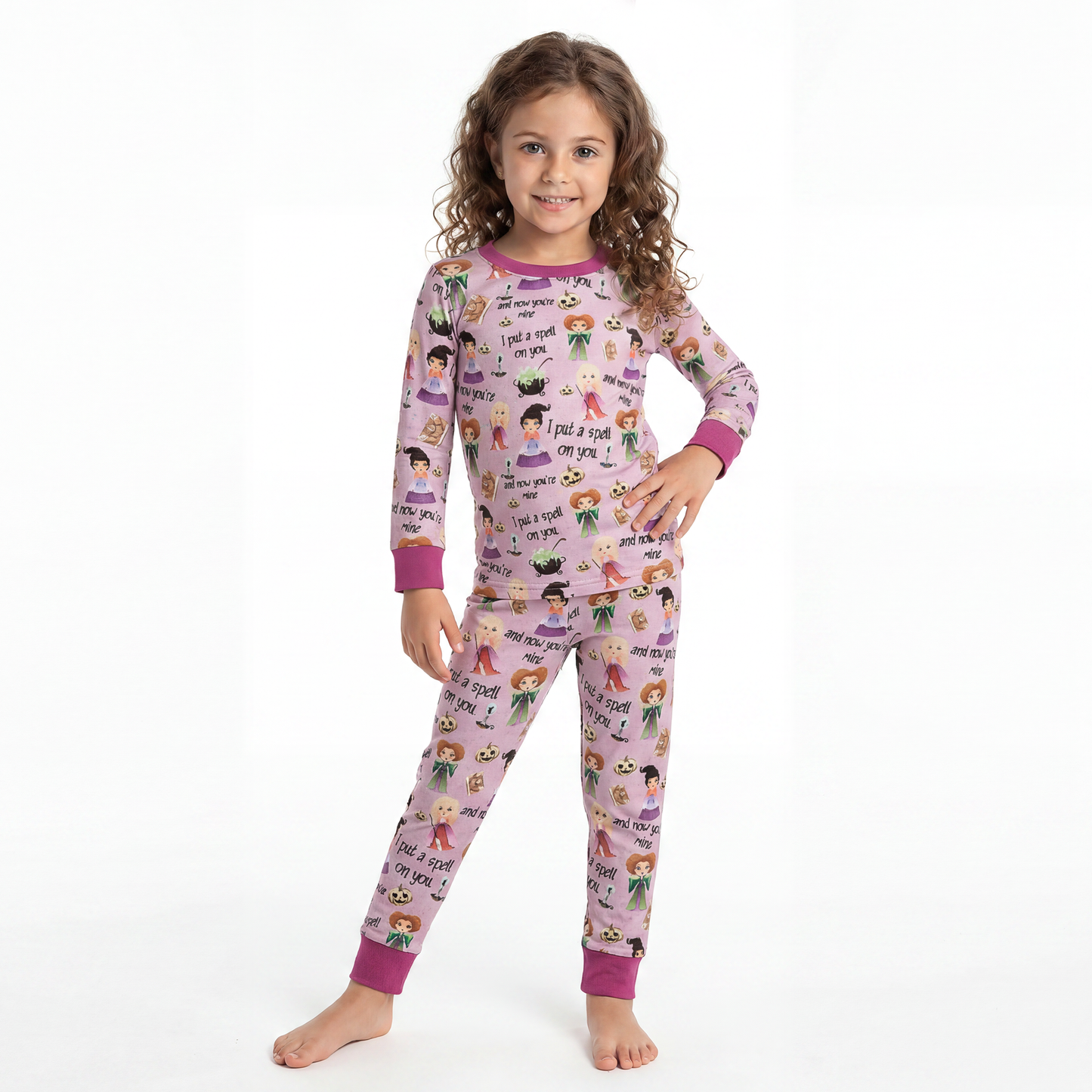 Halloween Three Crazy Witch 2 Piece Bamboo Kids Pyjama sets
