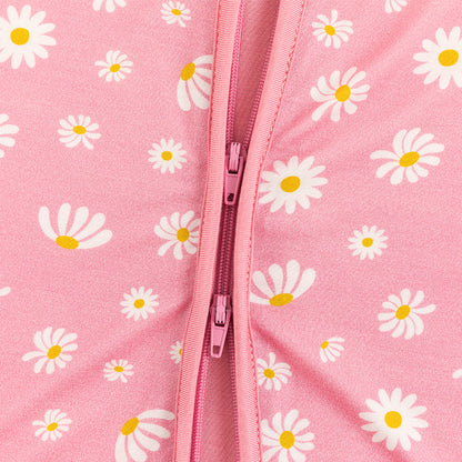 Pink Daisy Baby Bamboo Zipper Romper Pajamas