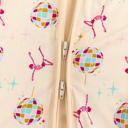 Skeleton Dancing Print Bamboo Zipper Sleeper